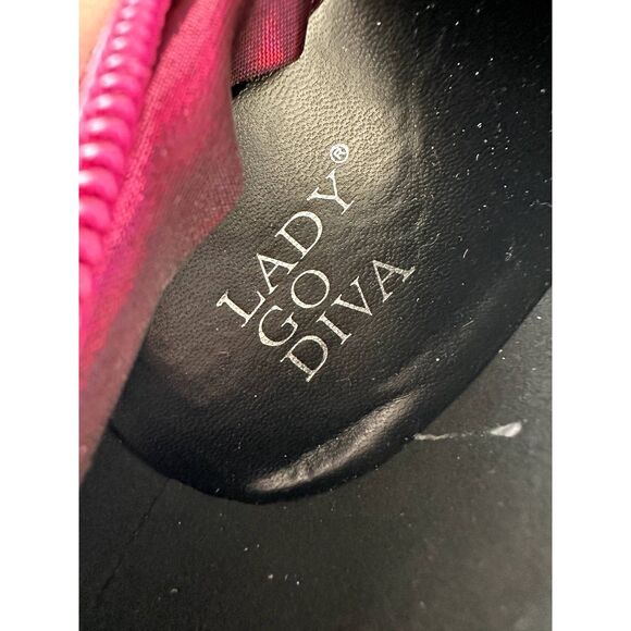 NWD Lady Go Diva Ambient Vibes Thigh High Pink Metallic Boot Coquette Size 6.5 - Picture 3 of 10